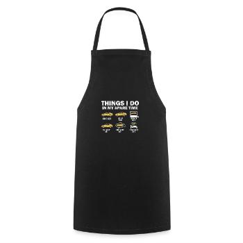 Funny Car 6 Things I Do In My Spare Time Cars - Cooking Apron - black - Front - AI Model Male 185 dark (185cm)