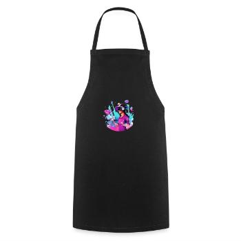 VR Experience: Interactive Game World - Cooking Apron - black - Front - AI Model Male 185 dark (185cm)