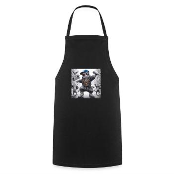 MC Meow - Kochschürze - Schwarz - Vorne - AI Model Male 185 dark (185cm)