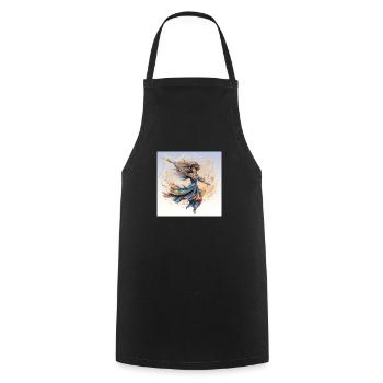InkSymphony: A Manga Reverie - Cooking Apron - black - Front - AI Model Male 185 dark (185cm)