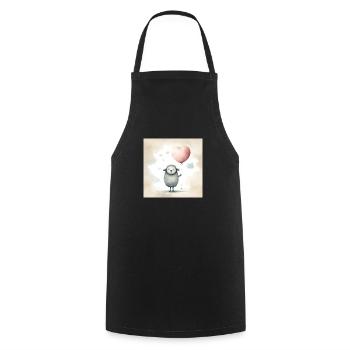 Niedliches Schaf-Clipart mit Herzballon - Kochschürze - Schwarz - Vorne - AI Model Male 185 dark (185cm)