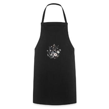 Blumen Muster - Kochschürze - Schwarz - Vorne - AI Model Male 185 dark (185cm)