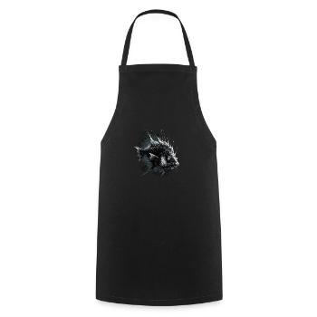Drôle De Poisson Effrayant - Tablier de cuisine - noir - Devant - AI Model Male 185 dark (185cm)