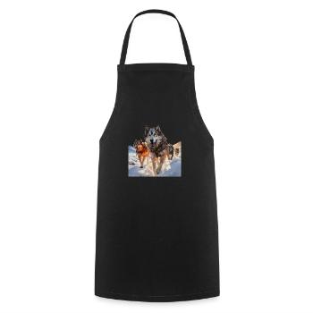 Les courses de chiens de traîneau sont un sport populaire - Tablier de cuisine - noir - Devant - AI Model Male 185 dark (185cm)