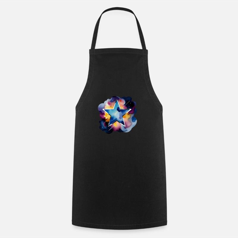Éclaboussure de couleur : Étoile sombre - Tablier de cuisine - noir