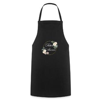 Zukünftige Braut Weiße Blumen - Passendes T-Shirt - Kochschürze - Schwarz - Vorne - AI Model Male 185 dark (185cm)