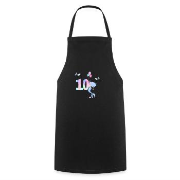 10e anniversaire sirène - Tablier de cuisine - noir - Devant - AI Model Male 185 dark (185cm)