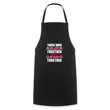 Ceux qui tuent ensemble restent ensemble - Tablier de cuisine - noir - Devant - AI Model Male 185 dark (185cm)