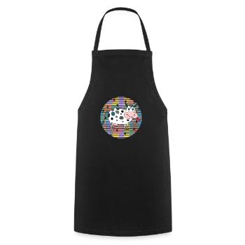 Cow - Cooking Apron - black - Front - AI Model Male 185 dark (185cm)