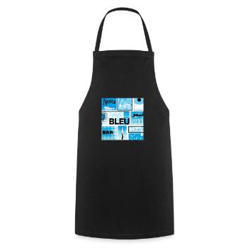 #13 BLEU - Tablier de cuisine - noir - Devant - AI Model Male 185 dark (185cm)