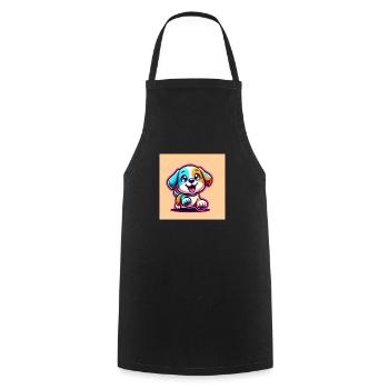 playful puppy 1 - Cooking Apron - black - Front - AI Model Male 185 dark (185cm)