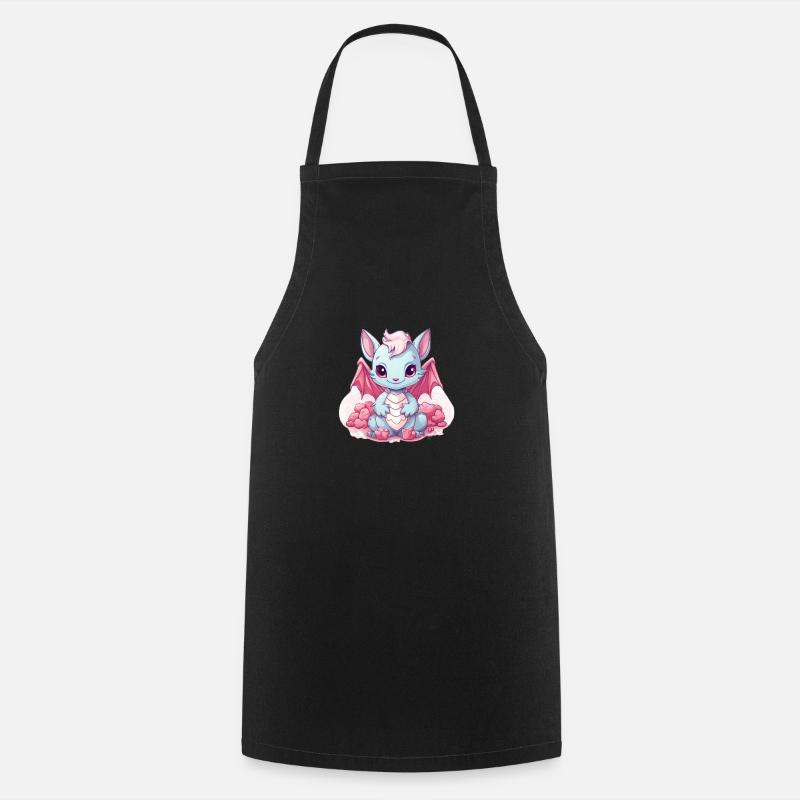 Kawaii Dragon - Cooking Apron - black