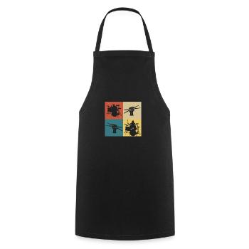 Retro-Vintage-Musik-Schlagzeuger - Kochschürze - Schwarz - Vorne - AI Model Male 185 dark (185cm)