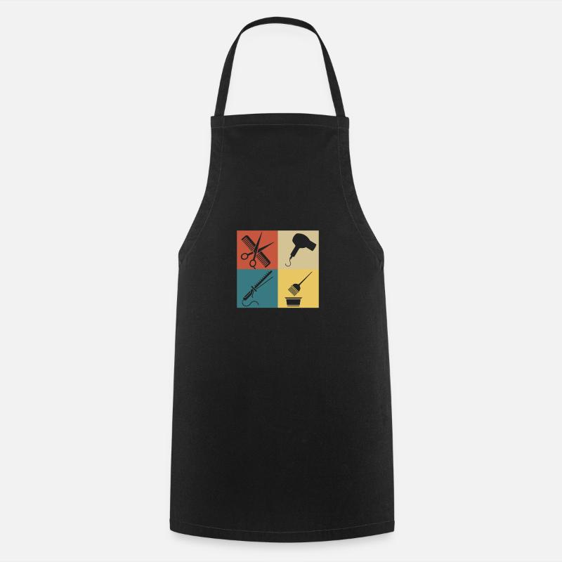 Coiffeur vintage rétro - Tablier de cuisine - noir