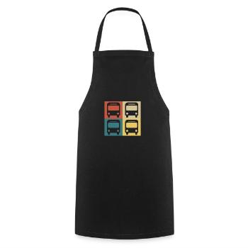 Retro Vintage Bus - Cooking Apron - black - Front - AI Model Male 185 dark (185cm)