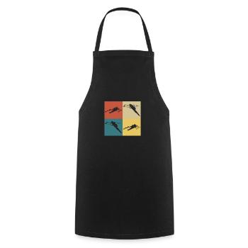 Aviron vintage rétro - Tablier de cuisine - noir - Devant - AI Model Male 185 dark (185cm)