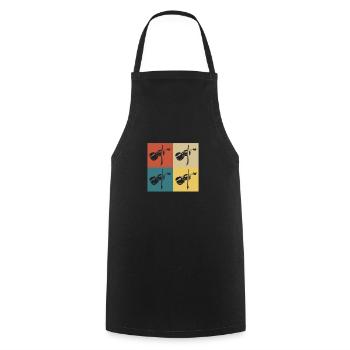Retro Vintage Geige - Kochschürze - Schwarz - Vorne - AI Model Male 185 dark (185cm)