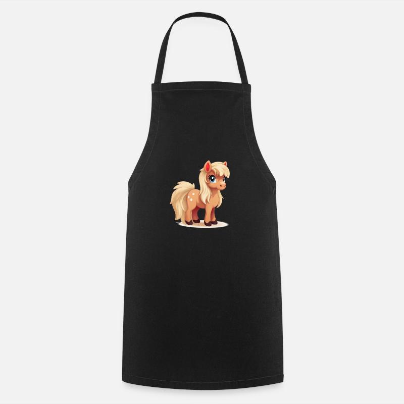 L’amour Haflinger dans le style kawaii - Tablier de cuisine - noir