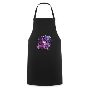 Belle femme peinture art visage femme colorée - Tablier de cuisine - noir - Devant - AI Model Male 185 dark (185cm)