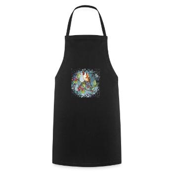Oiseau coloré - Tablier de cuisine - noir - Devant - AI Model Male 185 dark (185cm)
