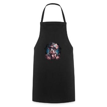 Elegant American Bull Terrier - Cooking Apron - black - Front - AI Model Male 185 dark (185cm)
