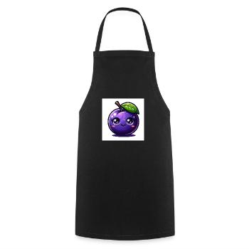 Plum purple - Cooking Apron - black - Front - AI Model Male 185 dark (185cm)