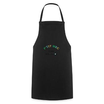 P'tit mec d'une tribu au top - Tablier de cuisine - noir - Devant - AI Model Male 185 dark (185cm)