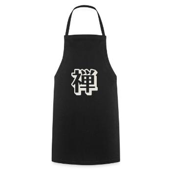 Zen kanji character - Cooking Apron - black - Front - AI Model Male 185 dark (185cm)