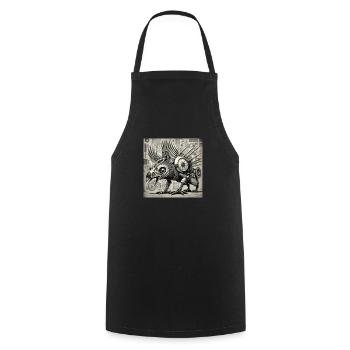 phoenix style cyborg steampunk cyberpunk - Cooking Apron - black - Front - AI Model Male 185 dark (185cm)