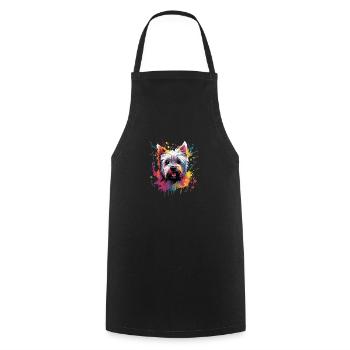 Cool West Highland White Terrier - Cooking Apron - black - Front - AI Model Male 185 dark (185cm)