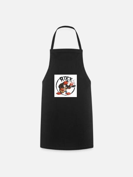 Lobster Playing Guitar - Cooking Apron - black