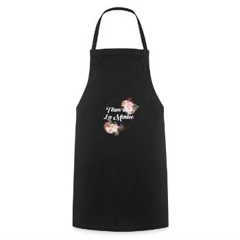 Team de La mariée floral-idée cadeau Evjf - Tablier de cuisine - noir - Devant - AI Model Male 185 dark (185cm)