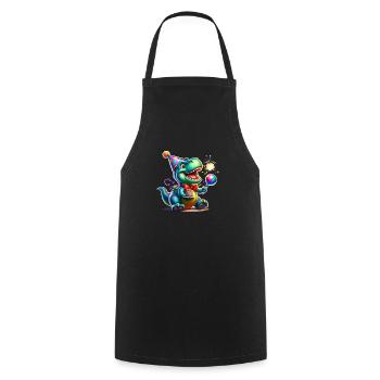 Dino de fête - Tablier de cuisine - noir - Devant - AI Model Male 185 dark (185cm)