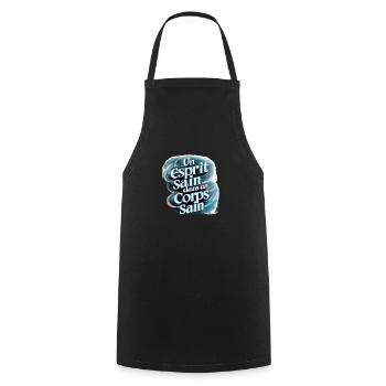 Feel good in a healthy body - Cooking Apron - black - Front - AI Model Male 185 dark (185cm)
