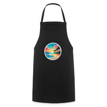 Beach Holidays Sun Sea - Cooking Apron - black - Front - AI Model Male 185 dark (185cm)