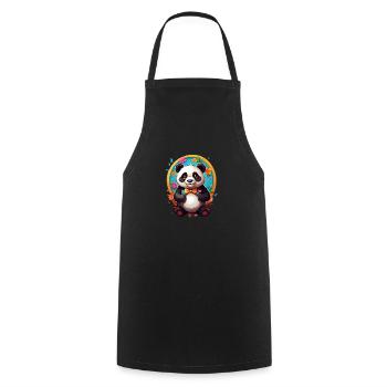 Panda - Kochschürze - Schwarz - Vorne - AI Model Male 185 dark (185cm)