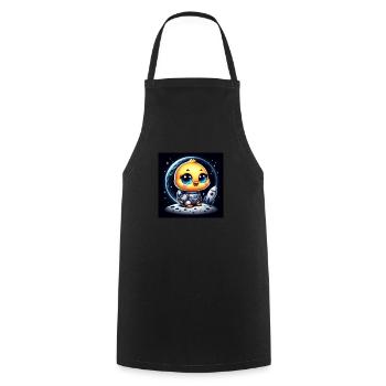 Space chick with rocket in space - Cooking Apron - black - Front - AI Model Male 185 dark (185cm)
