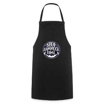 Arrêt drôle Hamac Temps Détente Dormir Camping - Tablier de cuisine - noir - Devant - AI Model Male 185 dark (185cm)
