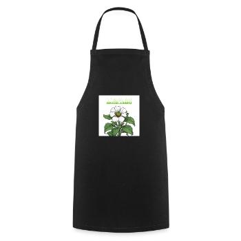 Paprika Pflanze König Blüte - Kochschürze - Schwarz - Vorne - AI Model Male 185 dark (185cm)