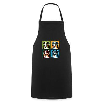 Portrait de chien de berger australien Pop - Tablier de cuisine - noir - Devant - AI Model Male 185 dark (185cm)