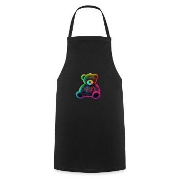 Hab dich Lieb Bär,Neon Teddy - Kochschürze - Schwarz - Vorne - AI Model Male 185 dark (185cm)