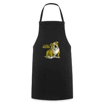 Dog Bulldog Animals Puppy Cute Dog Watercolor Art - Cooking Apron - black - Front - AI Model Male 185 dark (185cm)