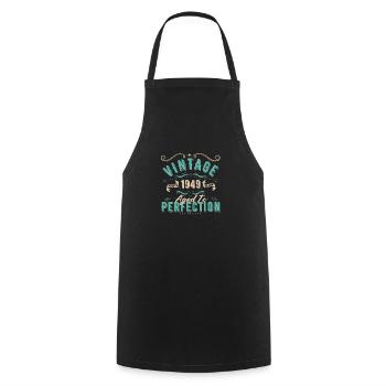 Vintage 1949 - 1949 Birthday Gift - Cooking Apron - black - Front - AI Model Male 185 dark (185cm)