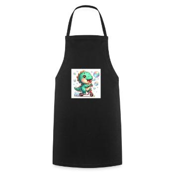 Dino avec des bulles de savon sur un scooter - Tablier de cuisine - noir - Devant - AI Model Male 185 dark (185cm)