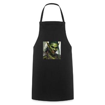 Ork-Frau - Kochschürze - Schwarz - Vorne - AI Model Male 185 dark (185cm)