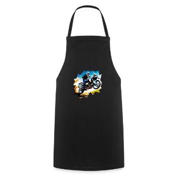 Flying motorcycle - Cooking Apron - black - Front - AI Model Male 185 dark (185cm)