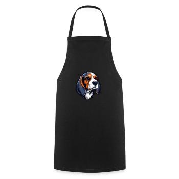 Chien Beagle - Tablier de cuisine - noir - Devant - AI Model Male 185 dark (185cm)