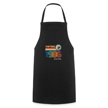 Jahrgang 1986 limitierte Auflage - Kochschürze - Schwarz - Vorne - AI Model Male 185 dark (185cm)