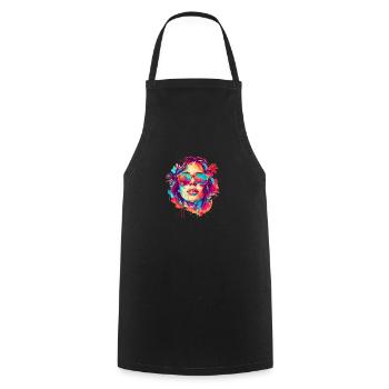 Summer goddess sun, fun and style! - Cooking Apron - black - Front - AI Model Male 185 dark (185cm)