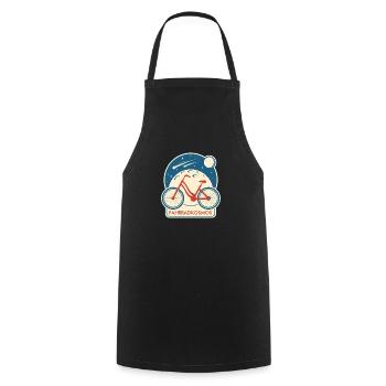 The Bicycle Cosmos, Bicycle Cosmos - Cooking Apron - black - Front - AI Model Male 185 dark (185cm)